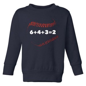 6+4+3=2 Double Play Baseball Player Gift Baseball Saying Toddler Sweatshirt