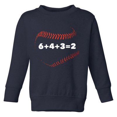 6+4+3=2 Double Play Baseball Player Gift Baseball Saying Toddler Sweatshirt