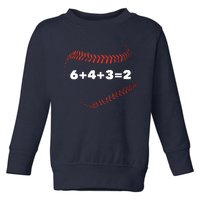 6+4+3=2 Double Play Baseball Player Gift Baseball Saying Toddler Sweatshirt