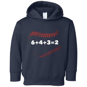 6+4+3=2 Double Play Baseball Player Gift Baseball Saying Toddler Hoodie