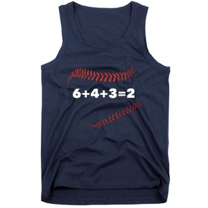 6+4+3=2 Double Play Baseball Player Gift Baseball Saying Tank Top