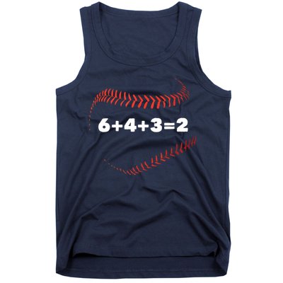 6+4+3=2 Double Play Baseball Player Gift Baseball Saying Tank Top