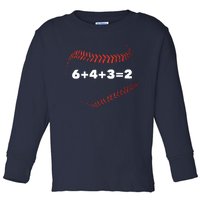 6+4+3=2 Double Play Baseball Player Gift Baseball Saying Toddler Long Sleeve Shirt