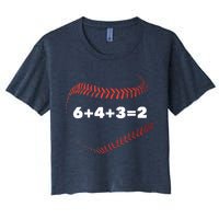 6+4+3=2 Double Play Baseball Player Gift Baseball Saying Women's Crop Top Tee