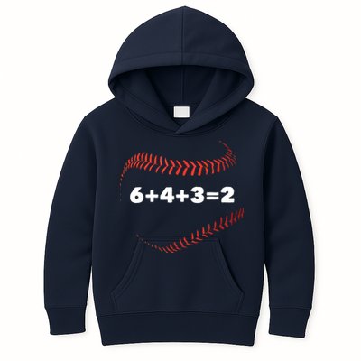 6+4+3=2 Double Play Baseball Player Gift Baseball Saying Kids Hoodie