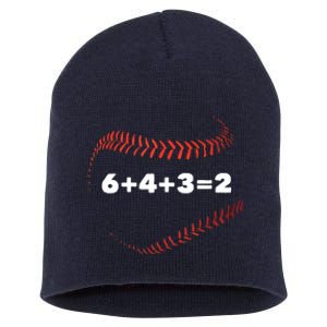 6+4+3=2 Double Play Baseball Player Gift Baseball Saying Short Acrylic Beanie