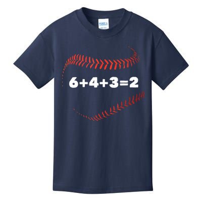 6+4+3=2 Double Play Baseball Player Gift Baseball Saying Kids T-Shirt