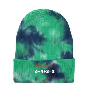 6+4+3=2 Double Play Baseball Player Gift Baseball Saying Tie Dye 12in Knit Beanie