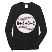 6+4+3=2 Double Play Baseball Gift for teacher day Long Sleeve Shirt