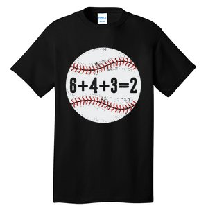 6+4+3=2 Double Play Baseball Gift for teacher day Tall T-Shirt