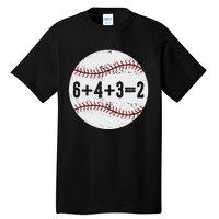 6+4+3=2 Double Play Baseball Gift for teacher day Tall T-Shirt