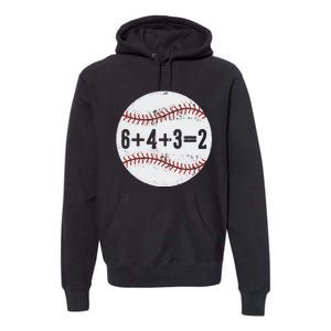 6+4+3=2 Double Play Baseball Gift for teacher day Premium Hoodie