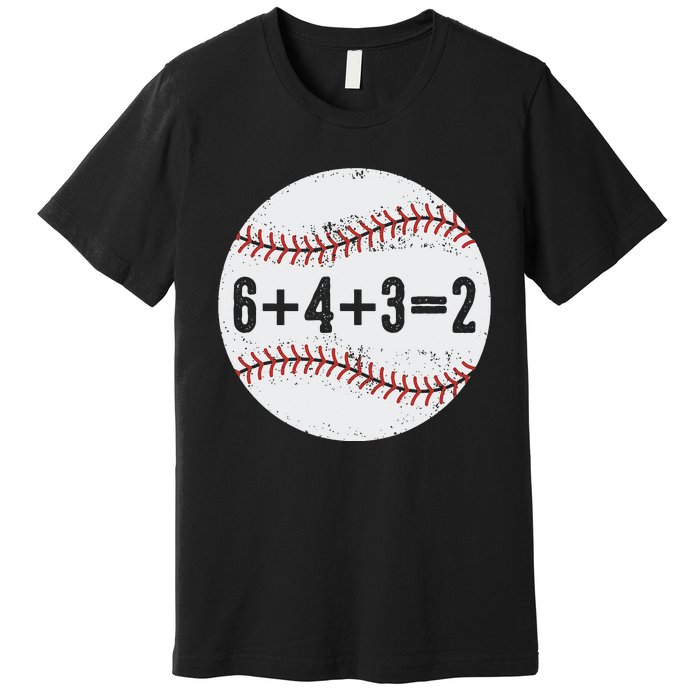 6+4+3=2 Double Play Baseball Gift for teacher day Premium T-Shirt