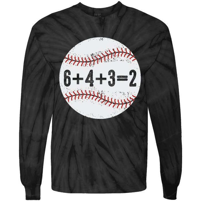 6+4+3=2 Double Play Baseball Gift for teacher day Tie-Dye Long Sleeve Shirt