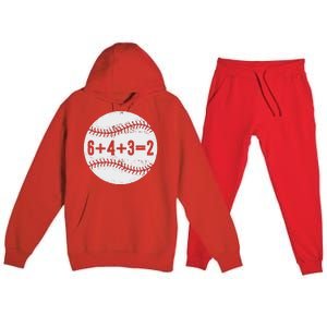 6+4+3=2 Double Play Baseball Gift for teacher day Premium Hooded Sweatsuit Set