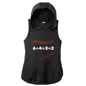 6+4+3=2 Double Play Baseball Player Gift Baseball Saying Ladies PosiCharge Tri-Blend Wicking Draft Hoodie Tank