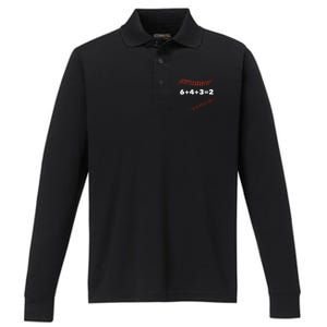 6+4+3=2 Double Play Baseball Player Gift Baseball Saying Performance Long Sleeve Polo