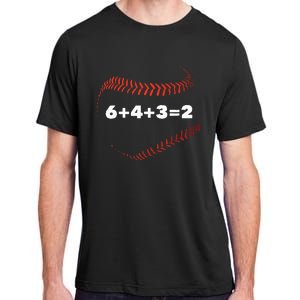 6+4+3=2 Double Play Baseball Player Gift Baseball Saying Adult ChromaSoft Performance T-Shirt