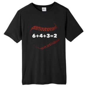 6+4+3=2 Double Play Baseball Player Gift Baseball Saying Tall Fusion ChromaSoft Performance T-Shirt