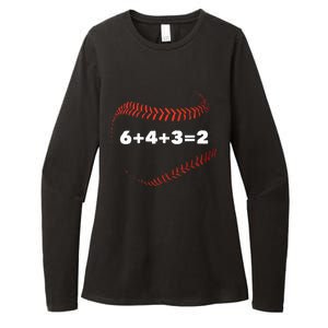 6+4+3=2 Double Play Baseball Player Gift Baseball Saying Womens CVC Long Sleeve Shirt