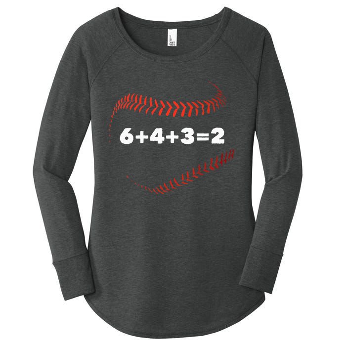 6+4+3=2 Double Play Baseball Player Gift Baseball Saying Women's Perfect Tri Tunic Long Sleeve Shirt