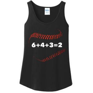 6+4+3=2 Double Play Baseball Player Gift Baseball Saying Ladies Essential Tank