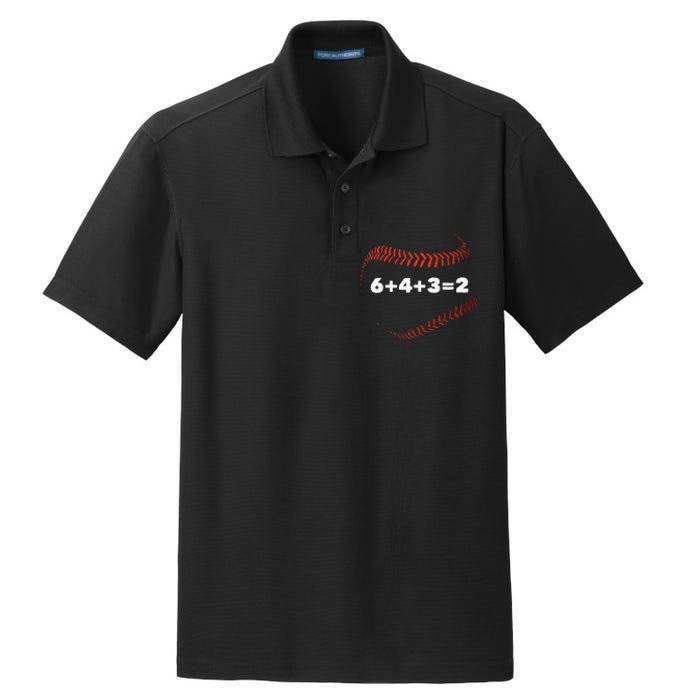 6+4+3=2 Double Play Baseball Player Gift Baseball Saying Dry Zone Grid Polo