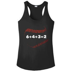 6+4+3=2 Double Play Baseball Player Gift Baseball Saying Ladies PosiCharge Competitor Racerback Tank