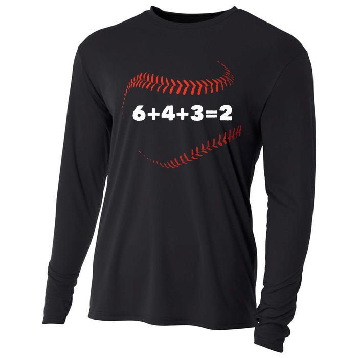 6+4+3=2 Double Play Baseball Player Gift Baseball Saying Cooling Performance Long Sleeve Crew