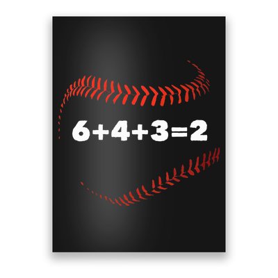 6+4+3=2 Double Play Baseball Player Gift Baseball Saying Poster
