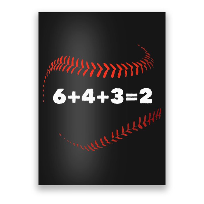 6+4+3=2 Double Play Baseball Player Gift Baseball Saying Poster