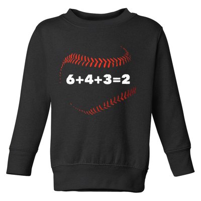 6+4+3=2 Double Play Baseball Player Gift Baseball Saying Toddler Sweatshirt