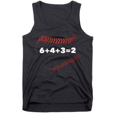 6+4+3=2 Double Play Baseball Player Gift Baseball Saying Tank Top