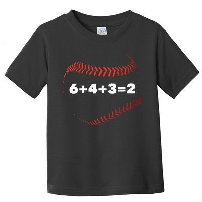 6+4+3=2 Double Play Baseball Player Gift Baseball Saying Toddler T-Shirt