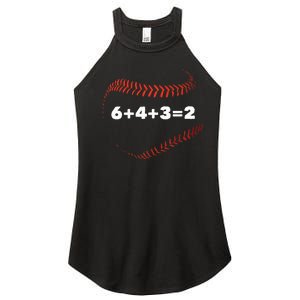 6+4+3=2 Double Play Baseball Player Gift Baseball Saying Women's Perfect Tri Rocker Tank