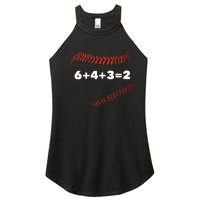 6+4+3=2 Double Play Baseball Player Gift Baseball Saying Women's Perfect Tri Rocker Tank