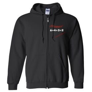 6+4+3=2 Double Play Baseball Player Gift Baseball Saying Full Zip Hoodie