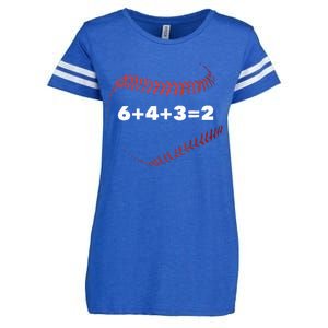 6+4+3=2 Double Play Baseball Player Gift Baseball Saying Enza Ladies Jersey Football T-Shirt