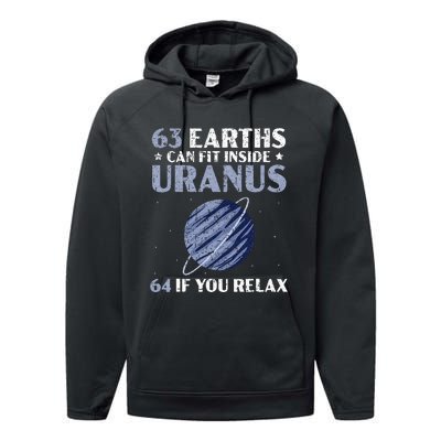 63 Earths Can Fit Inside Uranus 64 If You Relax Astronomy Performance Fleece Hoodie