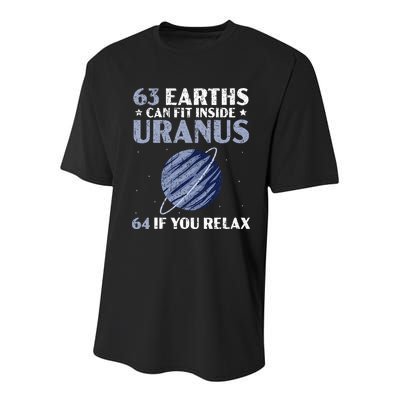 63 Earths Can Fit Inside Uranus 64 If You Relax Astronomy Youth Performance Sprint T-Shirt