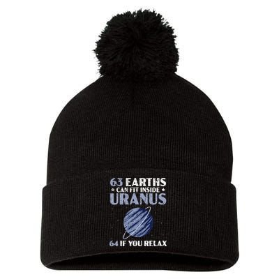 63 Earths Can Fit Inside Uranus 64 If You Relax Astronomy Pom Pom 12in Knit Beanie