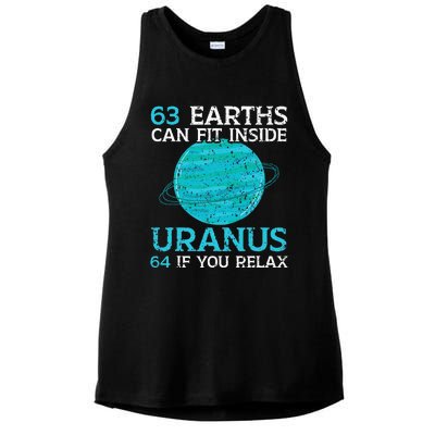 63 Earths Can Fit Inside Uranus 64 If You Relax Astronomy Ladies PosiCharge Tri-Blend Wicking Tank