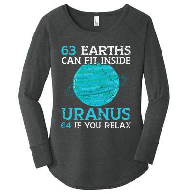 63 Earths Can Fit Inside Uranus 64 If You Relax Astronomy Women's Perfect Tri Tunic Long Sleeve Shirt