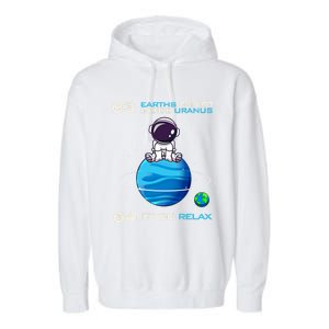 63 Earths Can Fit Inside Uranus Funny Astronomy Space Gift Garment-Dyed Fleece Hoodie