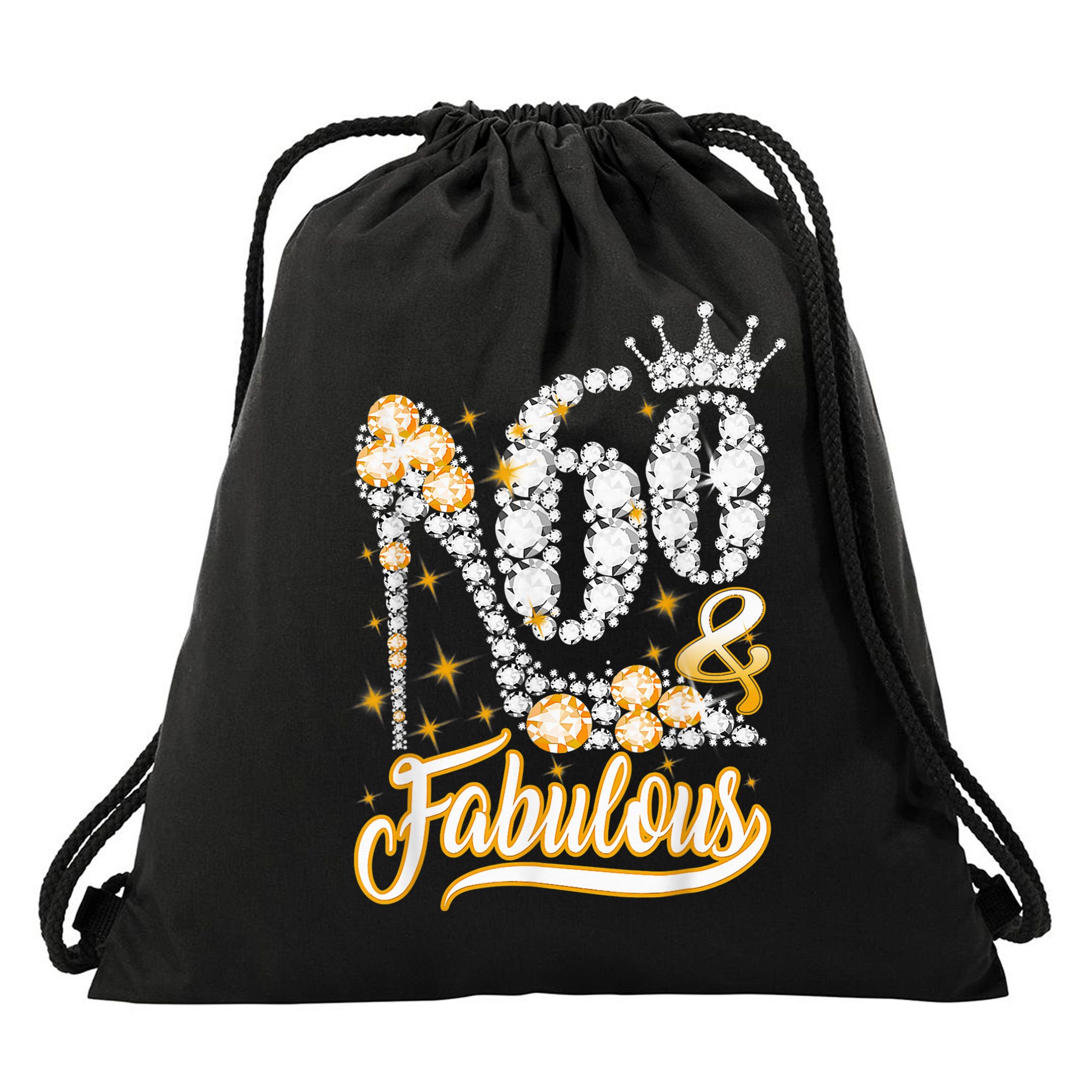 60 & Fabulous 60 Years Old 60th Birthday Diamond Crown Shoes Drawstring Bag