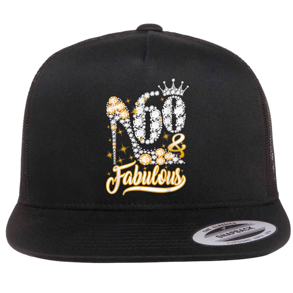60 & Fabulous 60 Years Old 60th Birthday Diamond Crown Shoes Flat Bill Trucker Hat