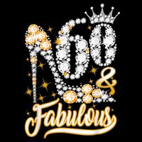 60 & Fabulous 60 Years Old 60th Birthday Diamond Crown Shoes Flat Bill Trucker Hat