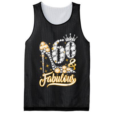 60 & Fabulous 60 Years Old 60th Birthday Diamond Crown Shoes Mesh Reversible Basketball Jersey Tank