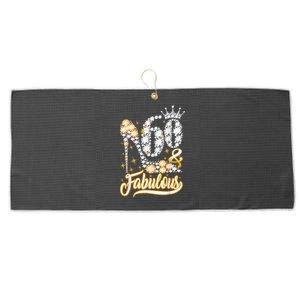 60 & Fabulous 60 Years Old 60th Birthday Diamond Crown Shoes Large Microfiber Waffle Golf Towel