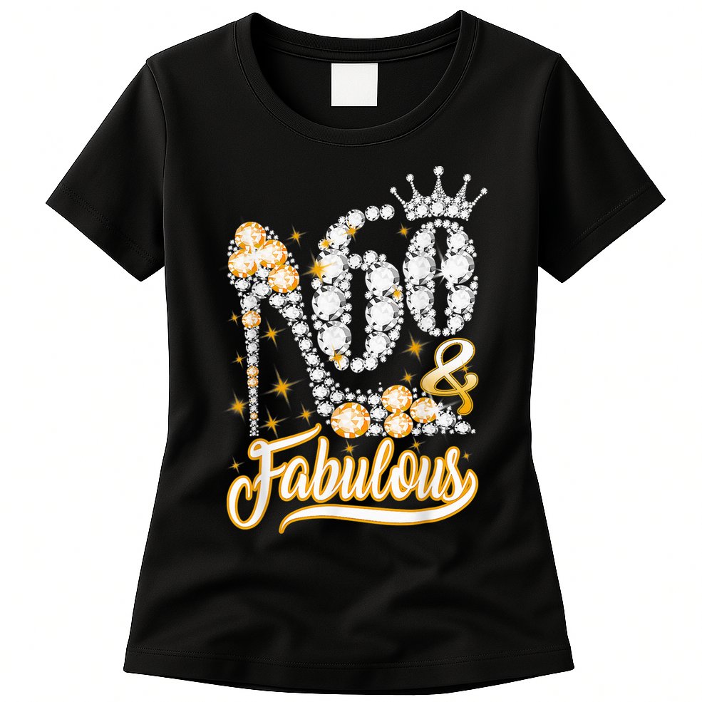 60 & Fabulous 60 Years Old 60th Birthday Diamond Crown Shoes Womens T-Shirt